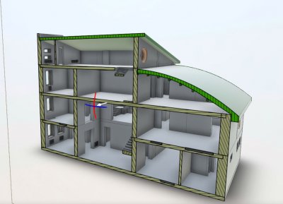 3D модель частного дома: коттедж в Московской области. Разрез