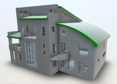 3D модель частного дома: коттедж в Московской области